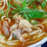 簡単ランチ☆　豚骨スープ「カレーうどん」